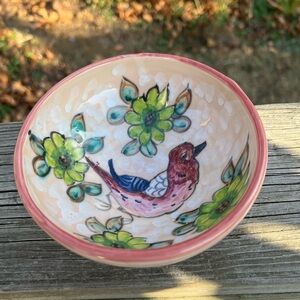 Ceramic Bowl Signed Cruz As Is Some Glaze Defects 5.5” Across X 2.25” Height